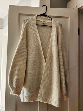Cost Plus World Market Cream Open-Front Chunky Knit Cardigan